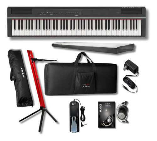 Piano Digital Yamaha P125ab + Kit C/ Fone + Estante + Pedal