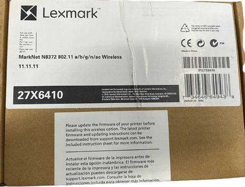 Lexmark Marknet N8372 Servidor De Impresión, Ieee 802.11 A/b