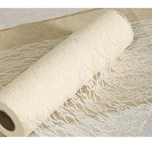 Jiangyy 1pc Vintage Lace Roll Ivory 12inch X 24yards Wedding