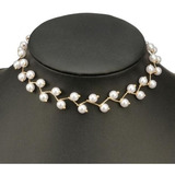 Collar Gargantilla Perlas Elegante Tendencia Cadena Chocker