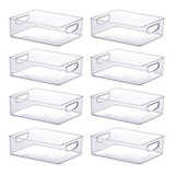 Kit Com 8 Organizador Multiuso Diamond Cristal 902