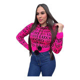 Blusa Cropped Luxxo Oficial Tricô Linho  