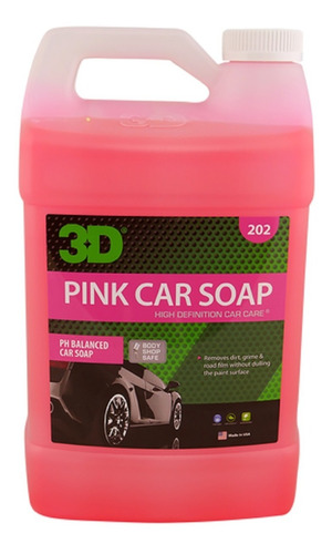 Pink Soap 3d Shampoo Ph Neutro Sin Cera 1 Galon 4 Litros