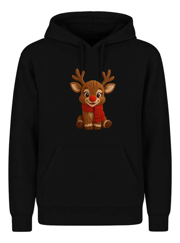 Sudadera Reno Kawaii Nariz Roja Bufanda Navidad Infantil