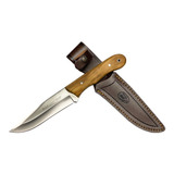 Cuchillo Muela Pioneer 14 Madera Olivo Enterizo Funda Caza