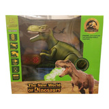 Dinosaurio Camina Luz Y Sonido Bota Vapor Con Control Remoto