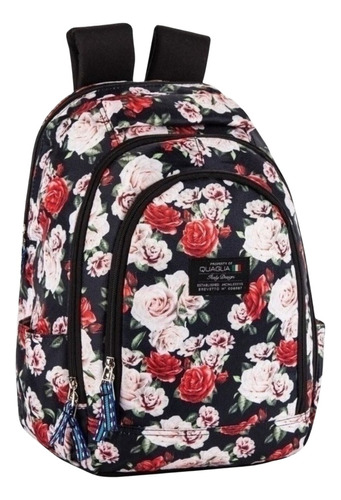 Mochila Urbana Mujer  Porta Notebook Qe450 Preventa Color Bloom Rose