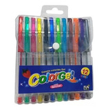 12 Canetas Gel Perfumadas Glitter Neon Atacado Barato Escola