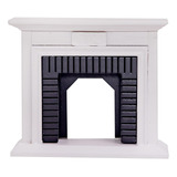 1 12 Chimenea De Madera En Miniatura Vintage Negro Blanco Ca