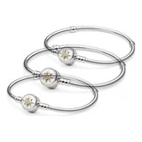 3 Pcs Pulsera Original Plata Incluye Estuche Y Bolsa A