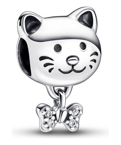 Charm Pandora Original Gatito Y Lazo Plata S925 Ale