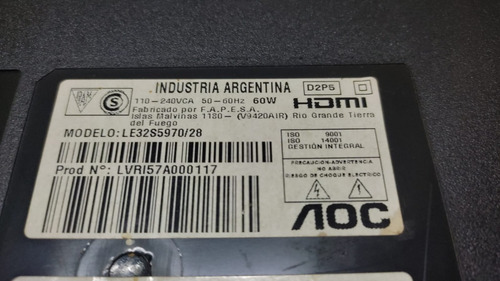 Repuestos Tv Aoc Le32s5970/28