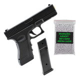 Pistola Glock 6mm Airsoft Spring Tamanho Real + Bbs