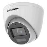 Cámara Hikvision Ds-2ce78k0t-lfs  Domo Híbrida Turbo 3k, 2.8mm Ir40m, Colorvu Micrófono Color Blanco