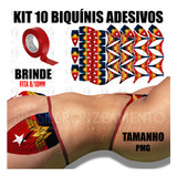 10 Conjunto Biquini Adesivo Mulher Maravilha Bronzeamento