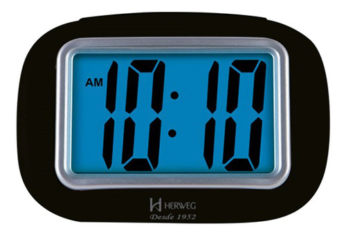 Relógio Despertador Digital Herweg Alarme Soneca 2976 034 Cor Preto