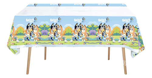 Mantel Decorativo Con Diseños Infantiles Para Cumpleaños Color Variado Bluey Y Bingo