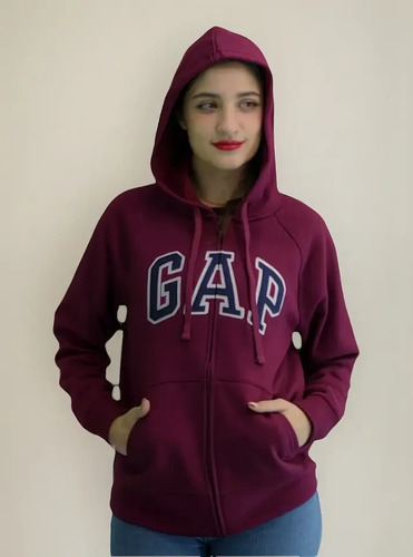 Sudadera Gap Tinto Con Cierre Y Gorro | Meses sin interés