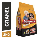 Kit 2kg Ração Magnus P/ Cães Todo Dia Premium Carne A Granel