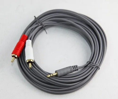 Cable Audio Video Miniplug Oro 3.5 Macho A 2 Rca Macho 5 Mts