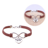 Pulsera Infinito Corazón Patita De Perro Best Friend Café