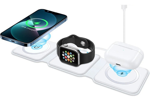 Cargador Inalambrico 3 En 1 Para iPhone Apple Watch AirPods