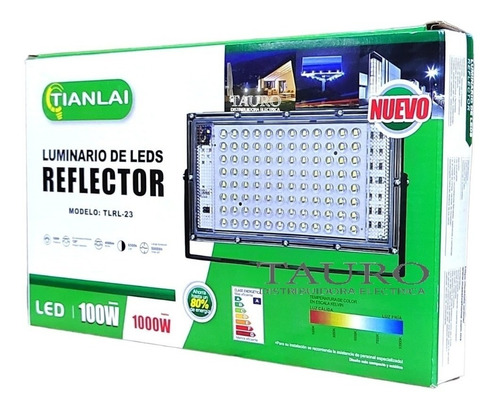 Reflector Led 100w Lupa 1000w Alta Potencia Exterior 6 Pack