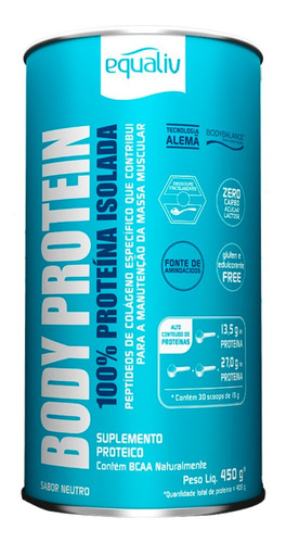 Body Protein Equaliv 450g Neutro. Sabor Neutro