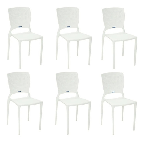Conjunto 6 Cadeiras Safira Branco Tramontina