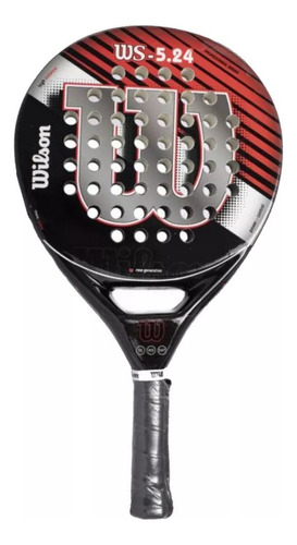 Paleta Wilson Padel Nucleo Foam Fibra Vidrio Pala Redonda Color Negro/rojo 5.24