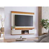 Painel Para Tv Home Suspenso Ambiente Búzios 1.8 Off White Cor Off White Matte/freijó