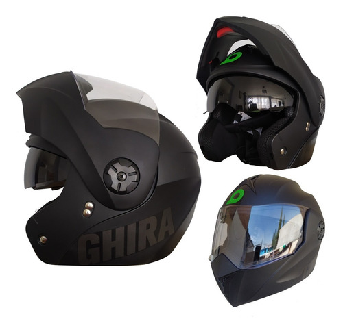 Casco De Niño Para Moto Abatible Certificado Ghira Con Gafas