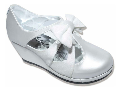 Zapato Fiesta Niña Blanco Nácar Tacón Cuña 18/21-