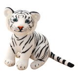 Pelucia Tigre Branco Realista  Animal Brinquedo Ursinho 