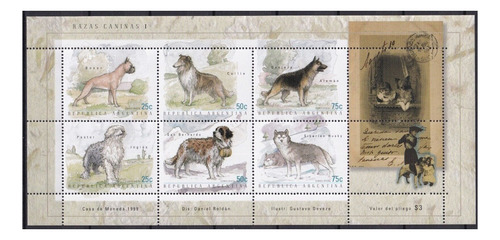 1999 Fauna- Raza Perros- Argentina (bloque) Mint