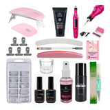 Kit De Unha Poly Gel Manicure Lixa Buffer Sun Mini Iniciante