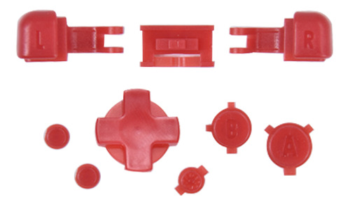 Botones Color Rojo Solido Para Game Boy Advance Gba Sp