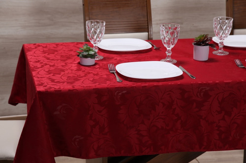 Toalha De Mesa Retangular Grande Jacquard Luxuosa 10 Lugares