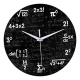 Reloj De Pared Operaciones Matemáticas Mdf Imagen Digital V3 Color De La Estructura Fix Color Del Fondo Negro