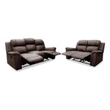 Sala Reclinable Piel Genuina Helena Sofa Y Love Confortopiel