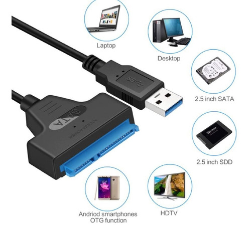 Cable Adaptador Usb 3.0 A Sata 3 Disco Duro 2.5  Hdd - Ssd 