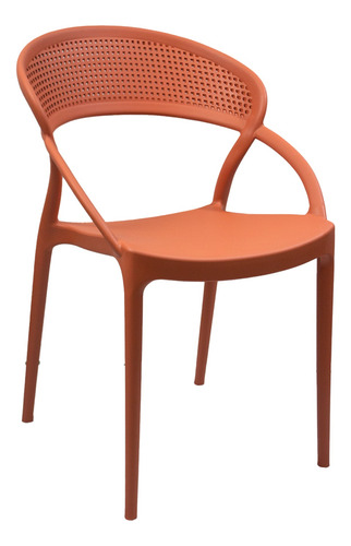 Silla Minimalista Sunset Moderna Comedor Hogar Apilable Rojo