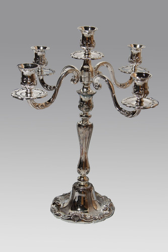 Candelabros Porta Velas 5 Brazos Silverplated 4201