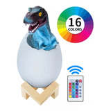 Huevo De Dinosaurio De Lámpara De Noche 3d De 16 Colores Con