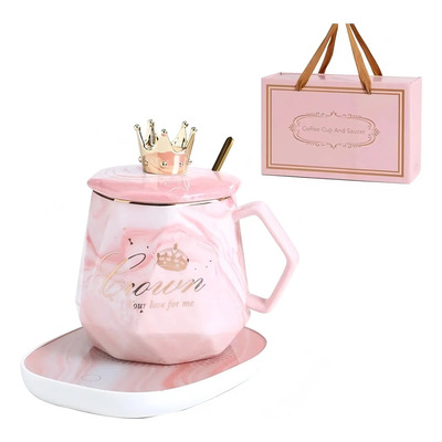 Crown Taza De Café Con Calentador Eléctrico Caja De Regalo