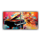 140x70cm Pinturas Abstractas De Piano Jazz Vibrantes Y Color