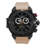 Reloj Hombre Mulco Mw-3-20006-718 Buzo Color De La Correa Beige Color Del Bisel Negro Color Del Fondo Negro