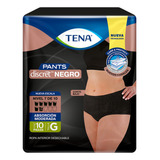 Tena Pants Discret 10 Piezas Ropa Interior Desechable Negro