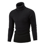 Sweater Tejido Cuello Alto Moda Para Hombre Invierno Tortuga