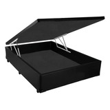 Cama Baú Casal Lider Corino Preto 138x188